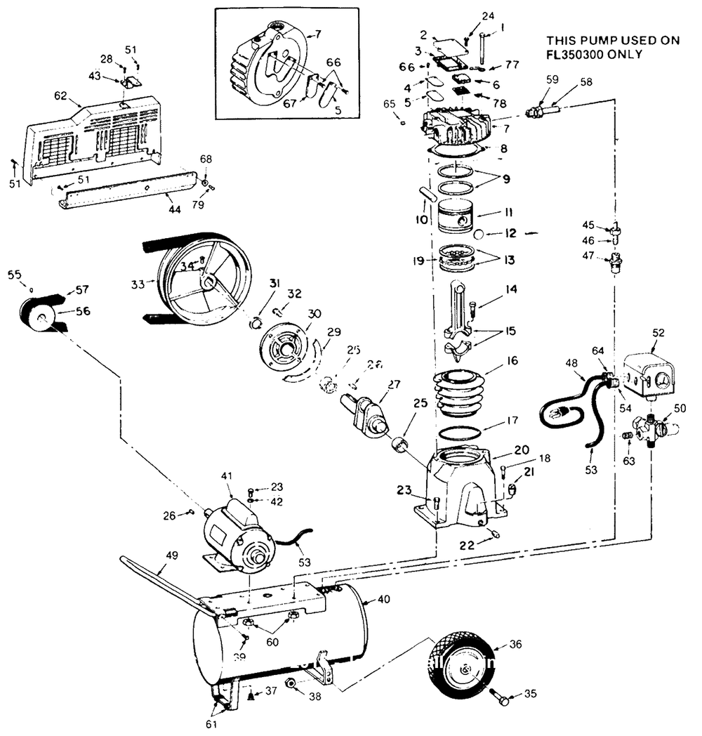 Fl3503 Diagram and Parts List for FL3503  Campbell Hausfeld Compressor